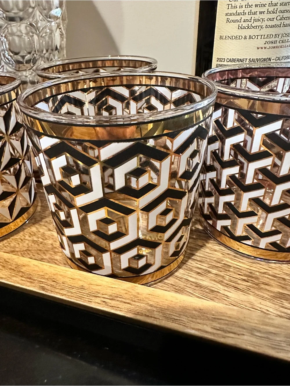 NEW Jonathan Adler Versailles Geometric Cocktail Glasses Set of 4